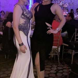 Black dress with slit